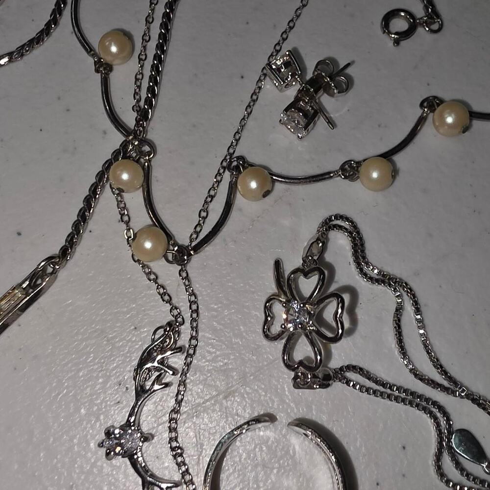 Silver jewelry bundle with pearls